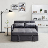Twins Pull Out Sofa Bed Grey Velvet