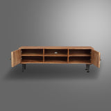 Brown TV Cabinet Herringbone 2 Door
