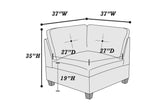 Ash Grey Chenille Fabric Sectional Couch