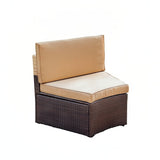 4 Piece Patio Conversation Semi Circle Sofa Set- • 4 Armless Chairs
 • 2 End Tables
 • 1 Coffee Table