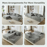Beige Chenille Compressible Sofa