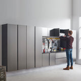 Star Series Wood Utility Storage Garage Cabinet in Metallic Gray