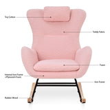 Rocking Chair - with rubber leg and cashmere fabric, suitable for living room and bedroom