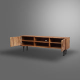 Brown TV Cabinet Herringbone 2 Door