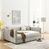 Upholstered Full Size Daybed with Two Drawers