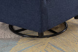 Navy Blue Fabric Swivel Rocking Chair