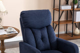 Navy Blue Fabric Swivel Rocking Chair