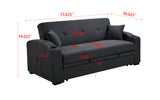 Pull Out 3 in 1 Convertible Modern Sofa Sleepert, Cup Holders, Pillows and Pockets