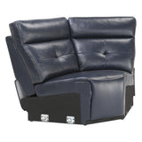 Reclining Sectional with Left Chaise Navy Blue