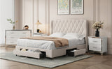 Queen 4-Piece Bedroom Set Upholstered Bed