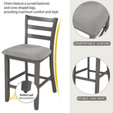 5-Piece Wooden Counter Height Dining Set with Padded Chairs