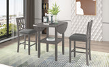 Farmhouse 3 Piece Round Counter Height Kitchen Dining Table Set