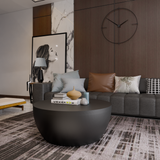 Contemporary solid wood round coffee table