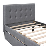 Twin Size Upholstered Platform Bed with 2 Drawers