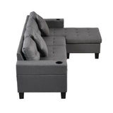 Sofa Set for Living Room with L Shape Chaise Lounge with cup holder
