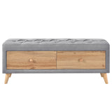 Queen Size Upholstered Platform Bed with Two Nightstands and Storage Bench