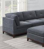 Ash Grey Chenille Fabric Sectional Couch