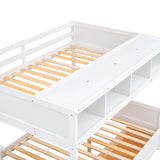Twin over Full Bunk Bed with Storage White