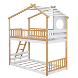 Twin Over Twin Bunk Bed Wood Bed