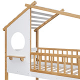 Twin Over Twin Bunk Bed Wood Bed