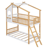 Twin Over Twin Bunk Bed Wood Bed