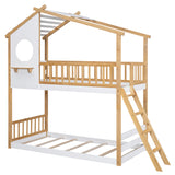 Twin Over Twin Bunk Bed Wood Bed