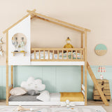 Twin Over Twin Bunk Bed Wood Bed