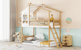 Twin Over Twin Bunk Bed Wood Bed