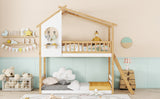 Twin Over Twin Bunk Bed Wood Bed