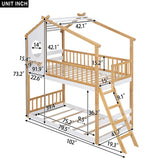 Twin Over Twin Bunk Bed Wood Bed