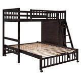 Wooden Twin Over Full Bunk Bed With Six Drawers