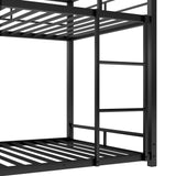 Metal Twin Size Triple Bunk Bed, Black