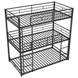 Metal Twin Size Triple Bunk Bed, Black