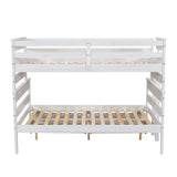 Wood Twin over Full Bunk Bed with 2 Drawers, White
