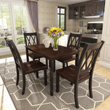 5-Piece Dining Table Set and Chairs Black