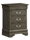 Glory Furniture Louis Phillipe G3105-3N 3 Drawer Nightstand , Gray