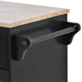 Kitchen Island Cart with Storage Cabinet and Two Locking Wheels, Solid wood Microwave cabinet