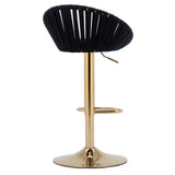 COOLMORE Velvet Bar Stools Set of 2 Modern Counter Height Barstools with Low Back Ajustable Swivel Kitchen Bar Chairs with Gold Footrest for Home Bar/Dining Room