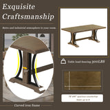Retro Style Dining Table 78” Wood Rectangular Table, Seats up to 8