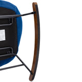 Tufted Upholstered Padded Seat Rocking Chair-Velvet Blue