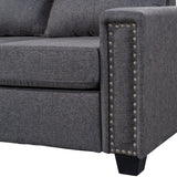 Grey Sectional Sofa Space Saving with Storage Ottoman