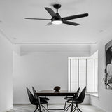 48 In Intergrated LED Ceiling Fan Lighting with Black ABS Blade