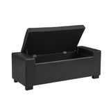 Faux Leather Upholstery Storage  Ottoman Bench Black