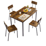 JHX Dining Table Set 5-Piece Dining Chair with Backrest，Industrial style，Sturdy construction(Rustic Brown，43.31’’L*27.56’’W*30.32’’H)