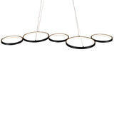 LED Lights 55W Flush Mount Ceiling Light 3850LM Not Dimmable Ceiling Light fixtures Black Chandelier 7 Rings Pendant Lighting for Bedroom,Dining Room Living Room Lights, 3000K