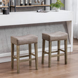 Counter Height 26" Bar Stools for Kitchen Counter Backless Faux Leather