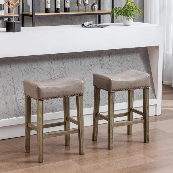 Counter Height 26" Bar Stools for Kitchen Counter Backless Faux Leather