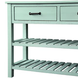 TREXM  Retro Console Table for Entryway with Drawers and Shelf Living Room Furniture (Antique Blue)
