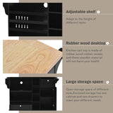 Kitchen Island Cart with Storage Cabinet and Two Locking Wheels, Solid wood Microwave cabinet