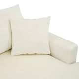 Cream Sectional Sofa with Ottoman